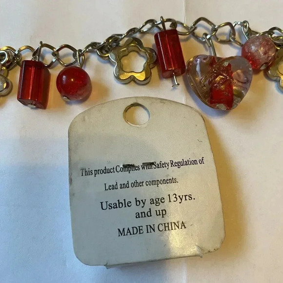 My Style Pink Murano Adjustable Bracelet 8” Silver Plated Heart Shape Charm - Picture 2 of 8